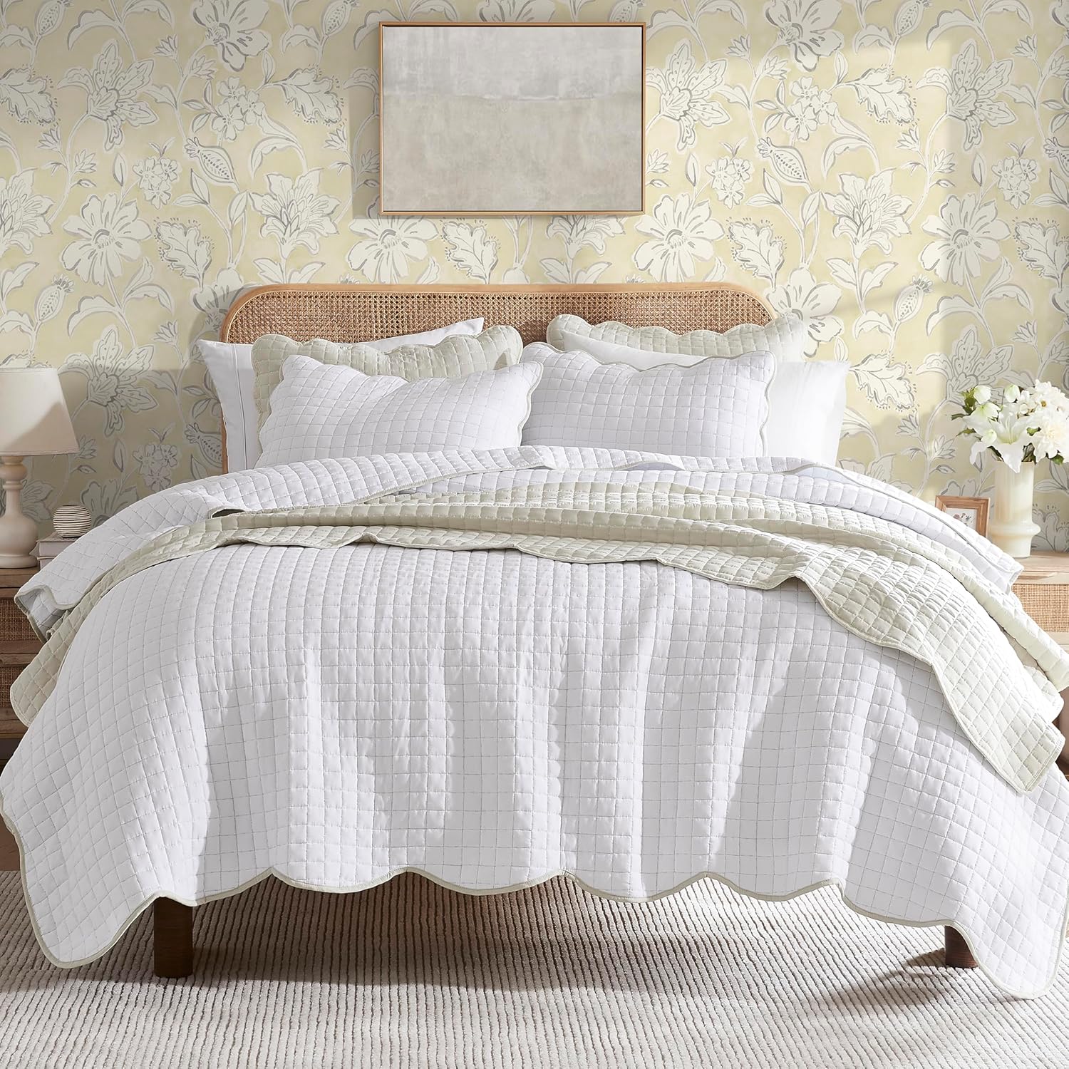 WDCOZY King Size Quilt Bedding Set with 2 Pillow Shams