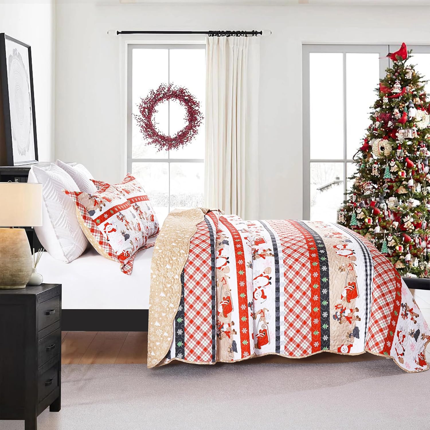 MarCielo Christmas Kids Quilt Set Twin 1