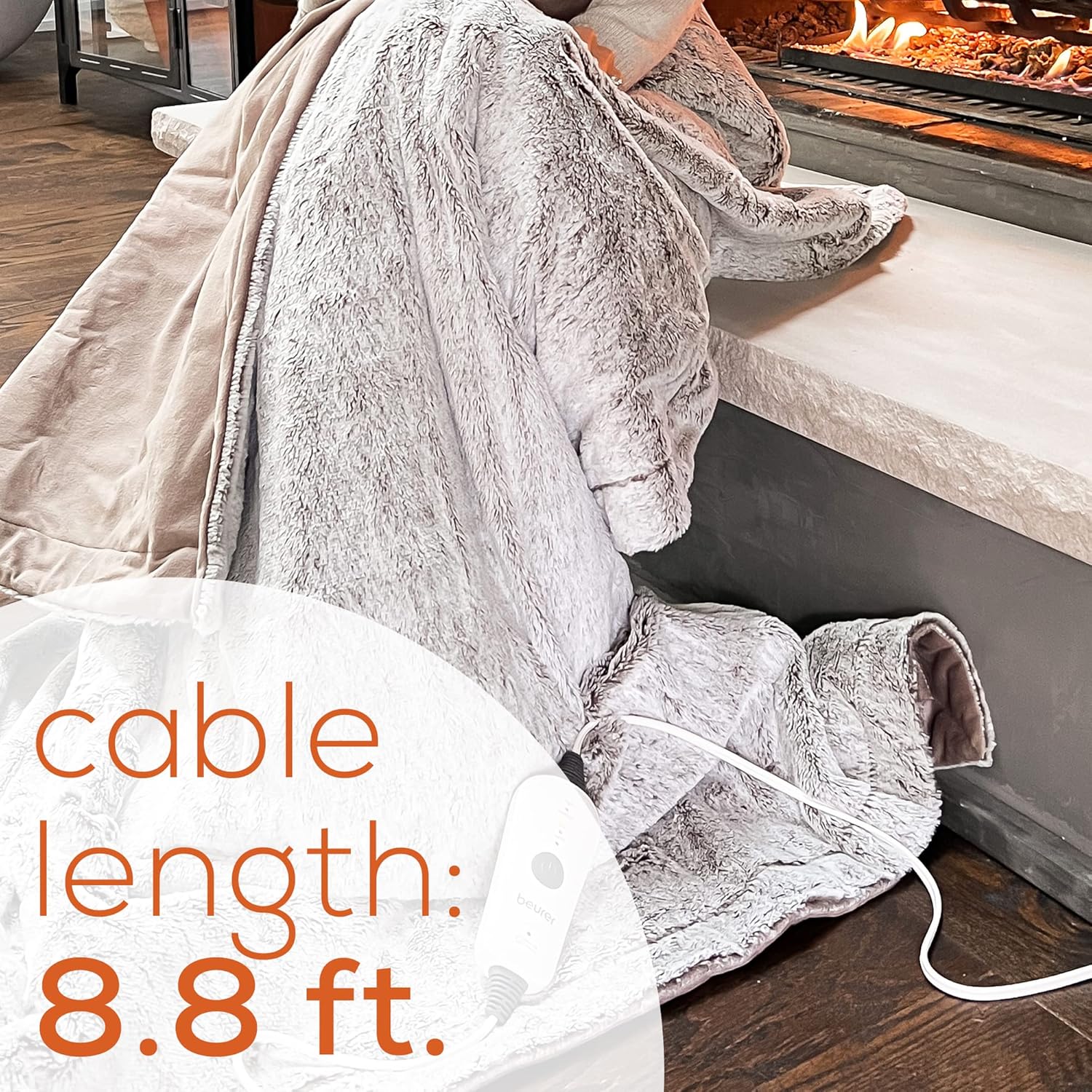 Beurer HD71N Heated Throw Blanket with 4 Temperature Settings