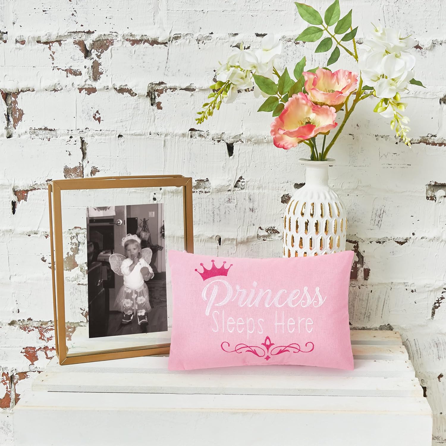 CF Home Pink Princess Sleeps Here 6x9 Accent Pillow