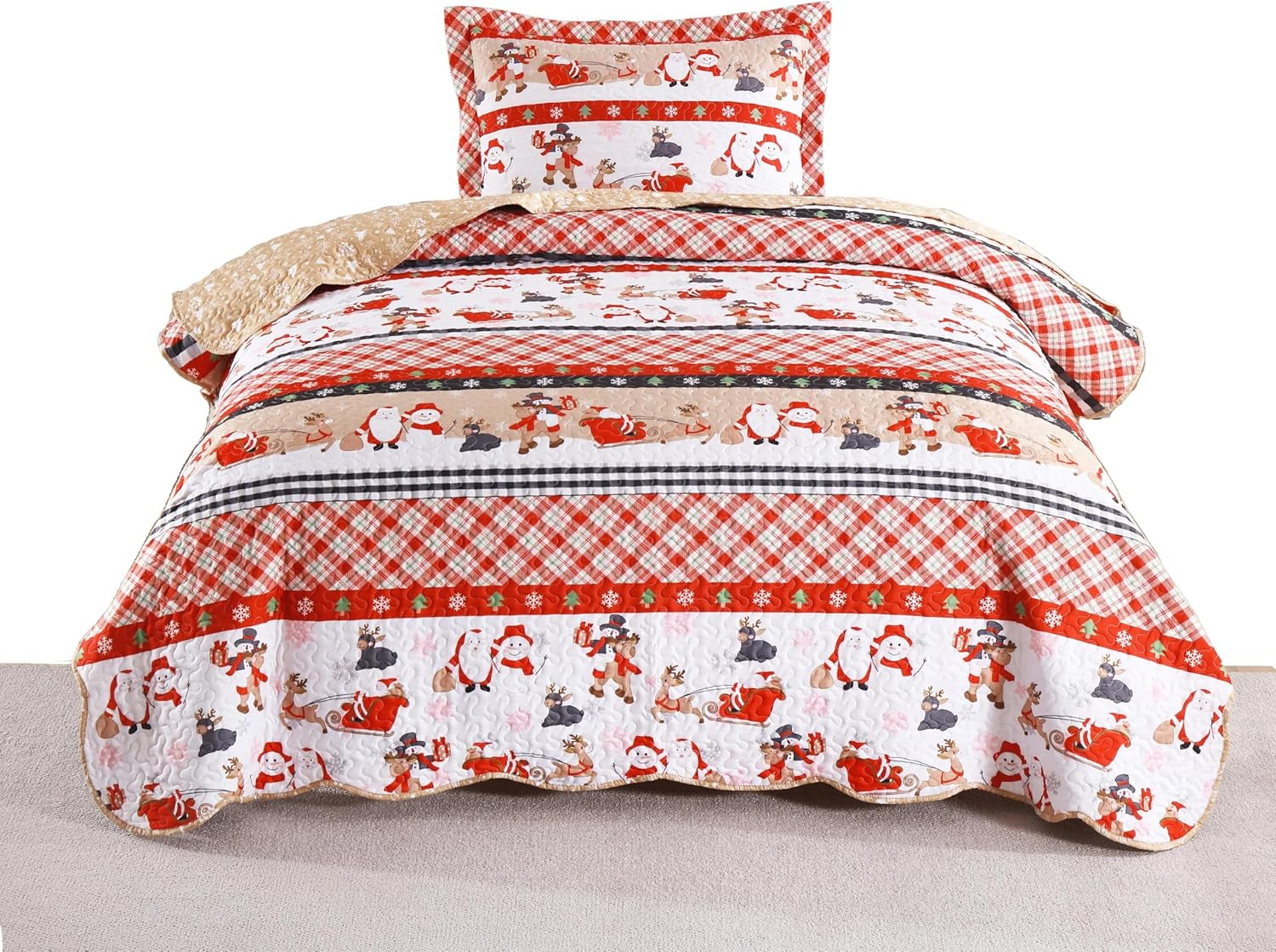 MarCielo Christmas Kids Quilt Set Twin 1