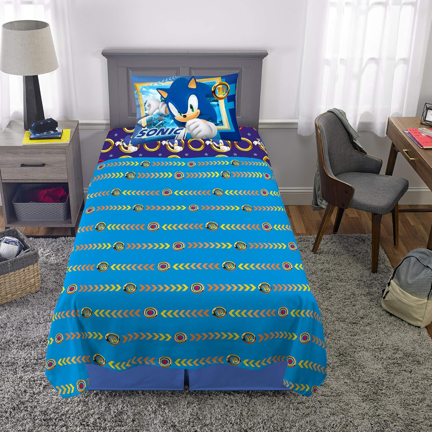 Franco Kids Bedding Sonic The Hedgehog Microfiber Sheet Set