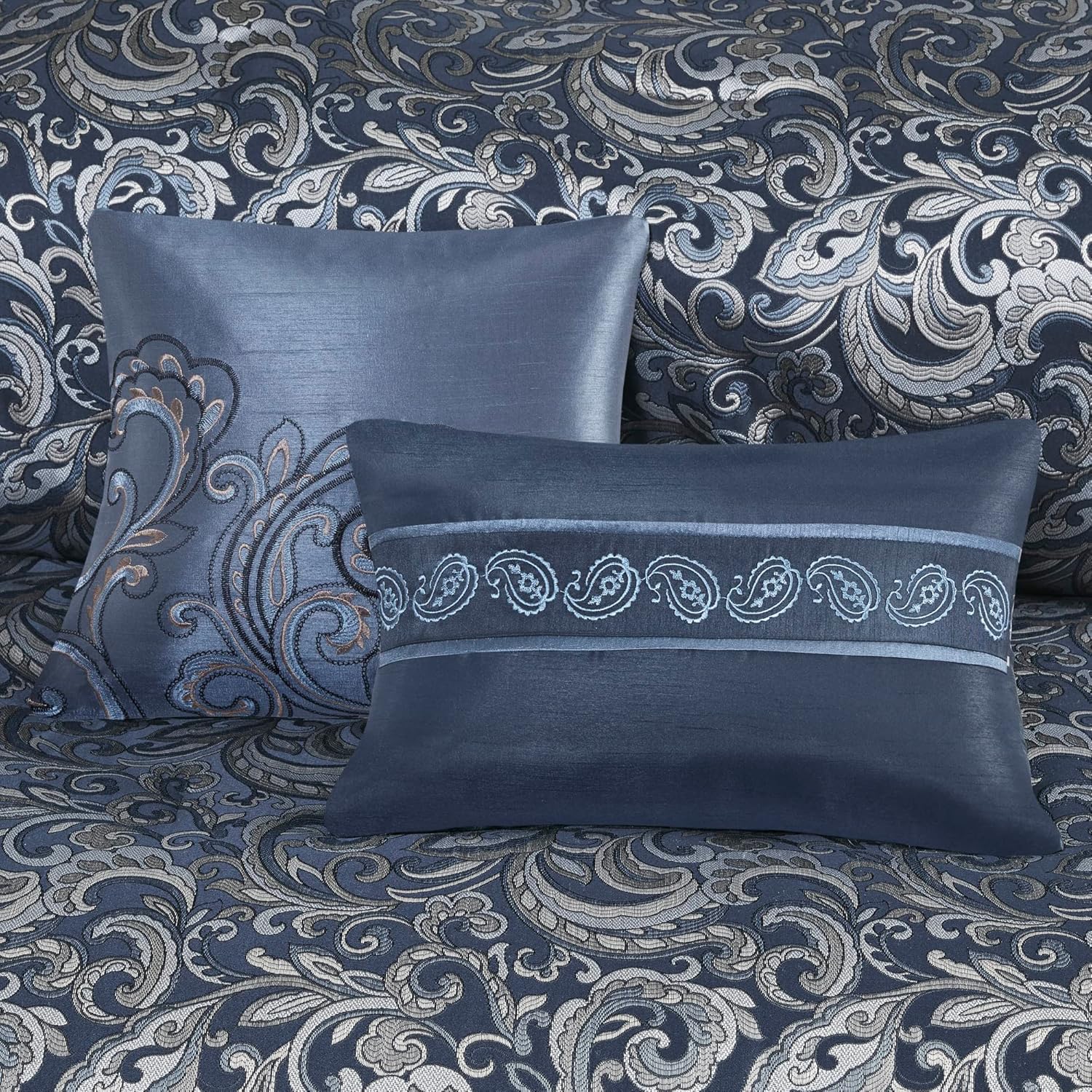 Madison Park Brystol 24 Piece Faux Silk Comforter Set King