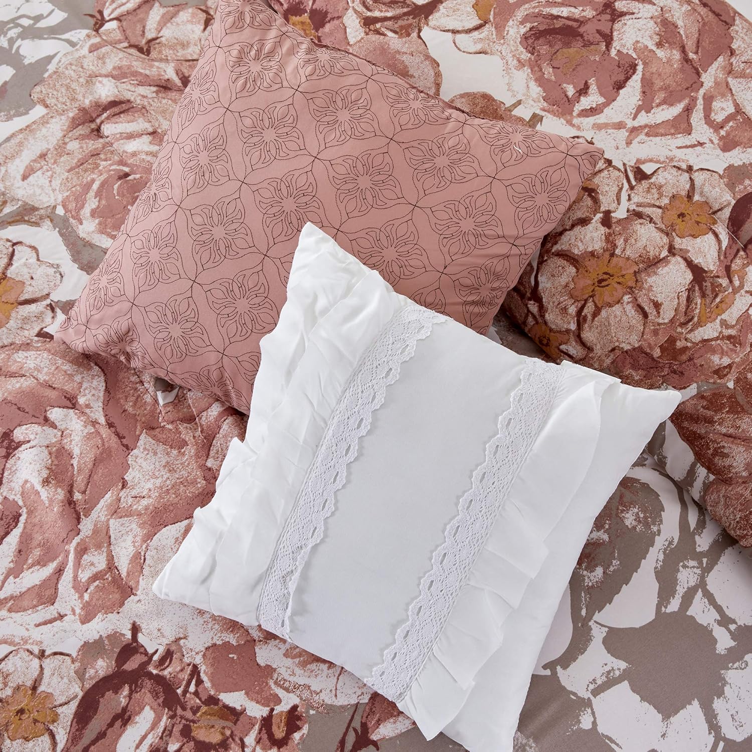 Amrapur Overseas Rose Farmhouse 8-Piece Comforter Set King