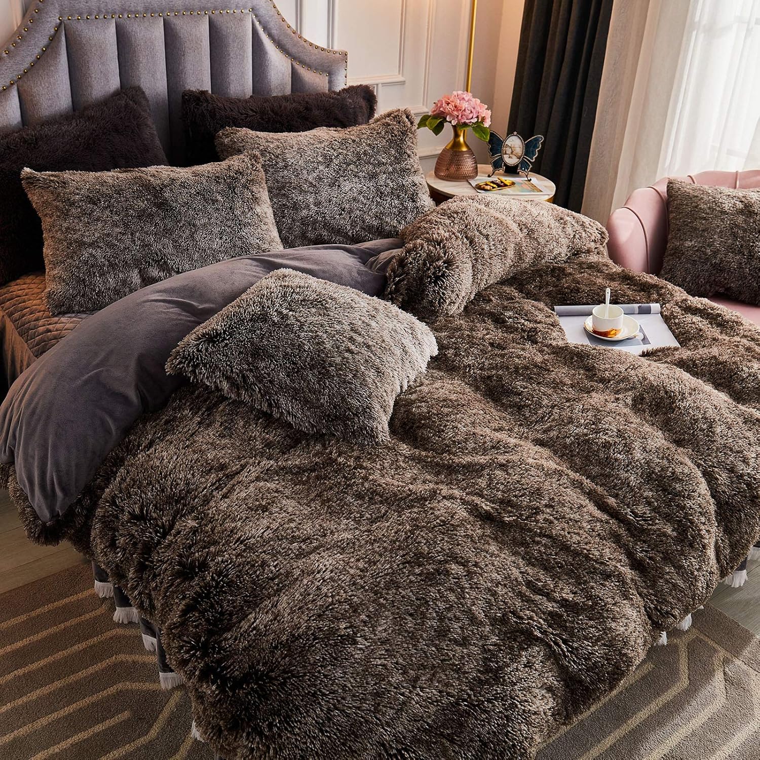 JAUXIO Luxury Plush 3-Piece Bedding Set
