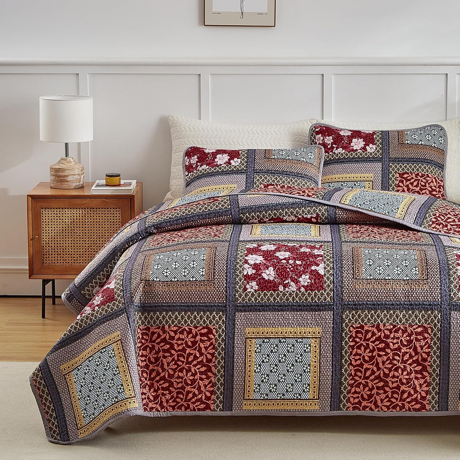 Flysheep 2 Piece Patchwork Quilt Set Twin Size