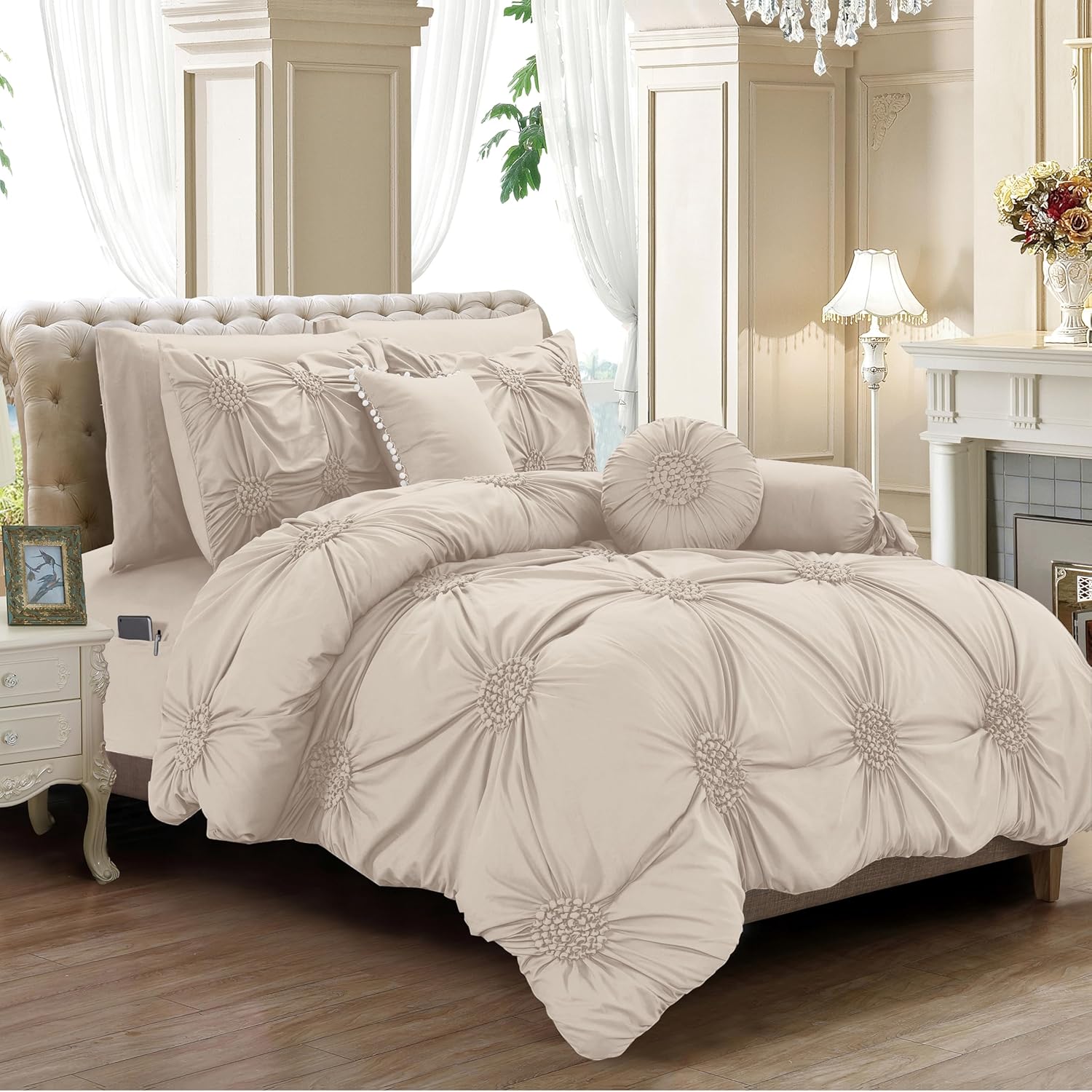 Elegant Comfort 10-Piece Sunflower Bed-in-a-Bag Set