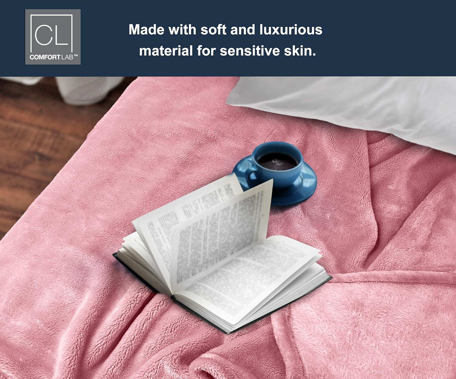 Comfort Lab Plush Flannel Bed Blanket - 90 x 90