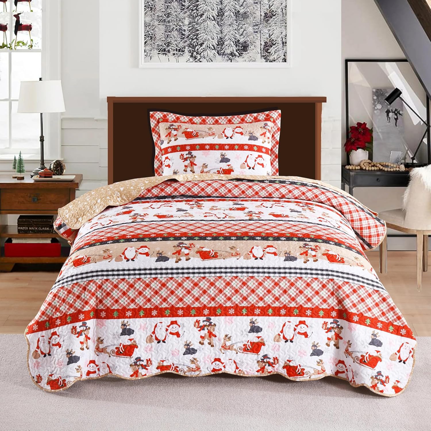 MarCielo Christmas Kids Quilt Set Twin 1