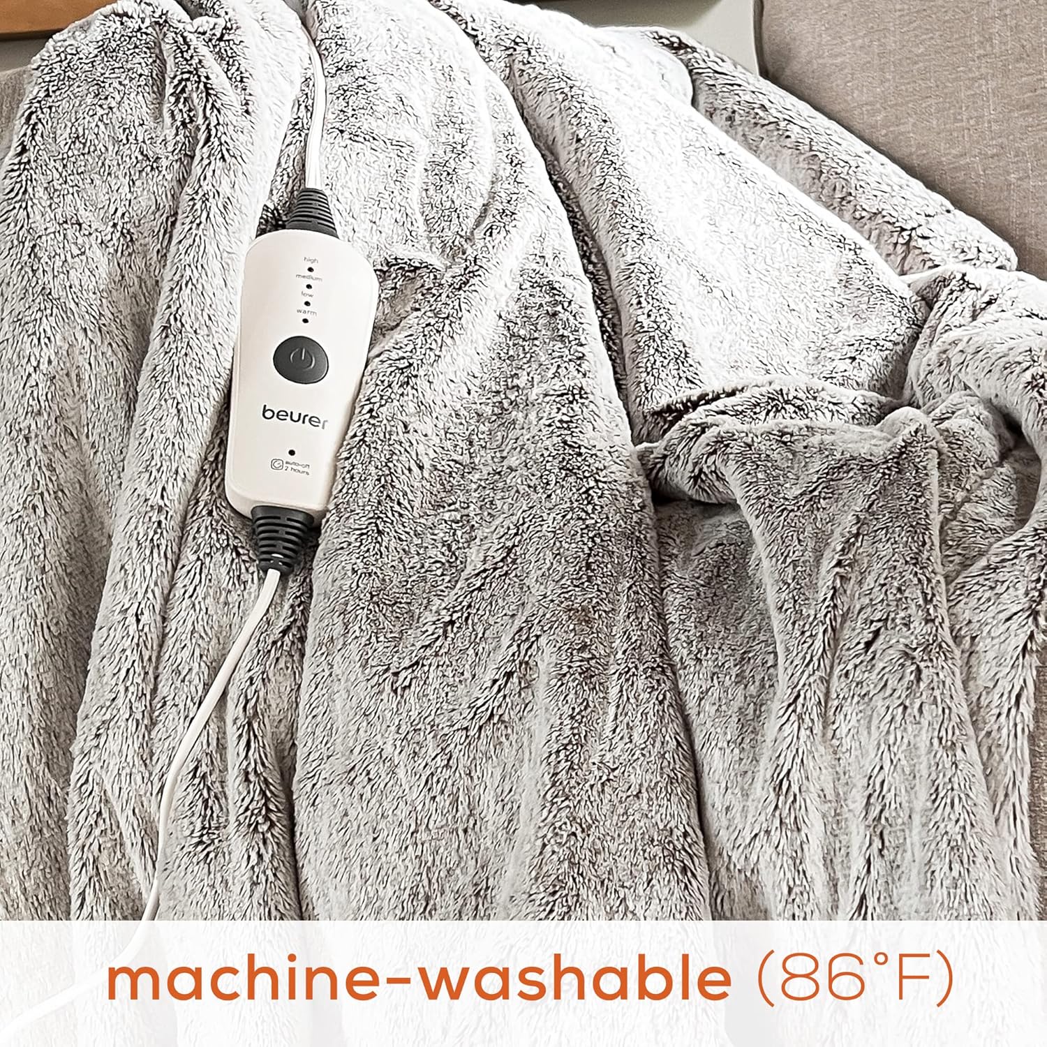 Beurer HD71N Heated Throw Blanket with 4 Temperature Settings