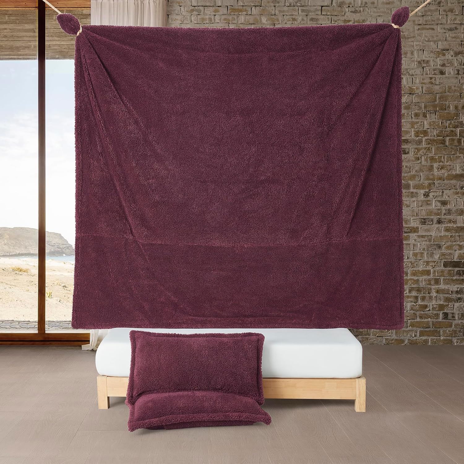 Byourbed Unfluffin Believable Comforter Set Twin XL Burgundy