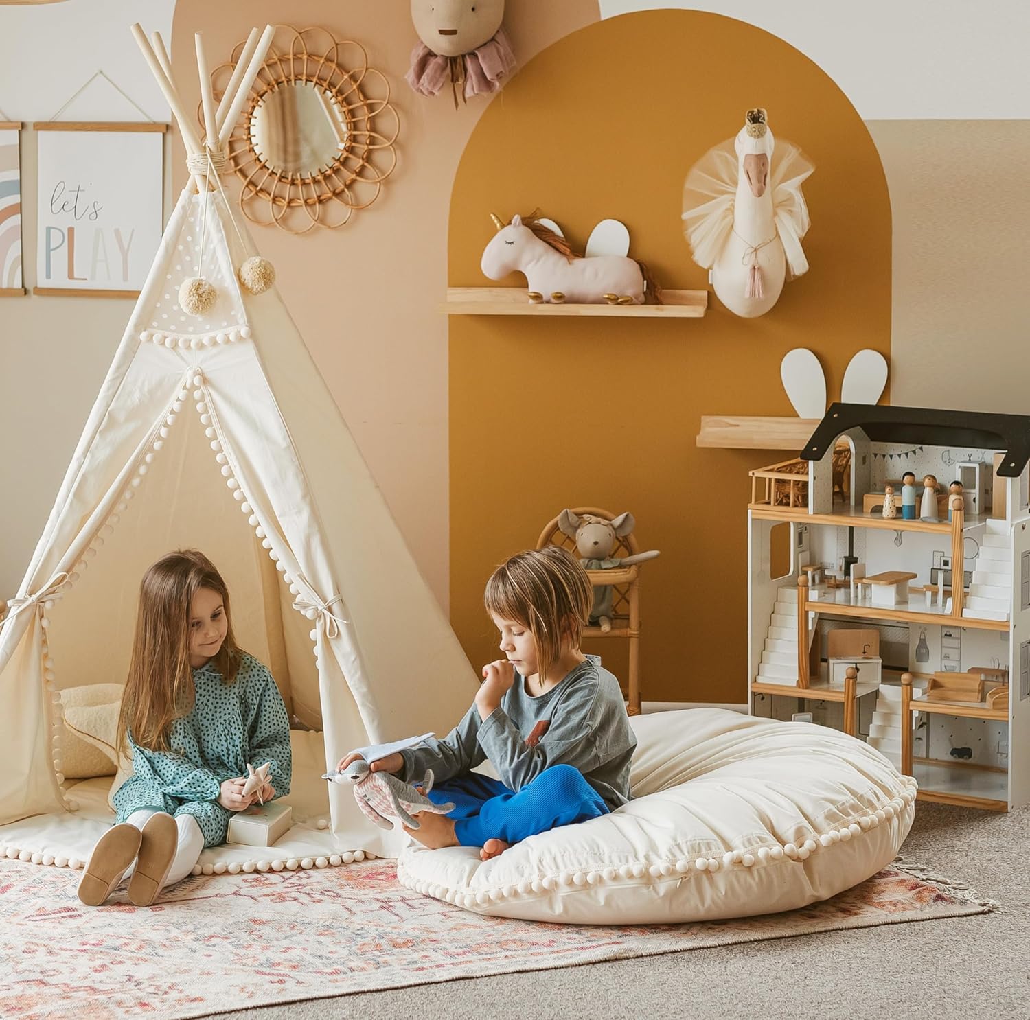 Large Kids Floor Pillow - Ultra-Fluffy Washable