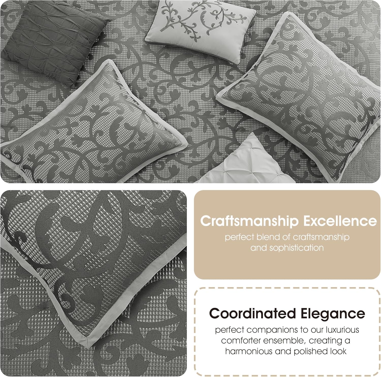 Grand Avenue Grey Paisley Comforter Set