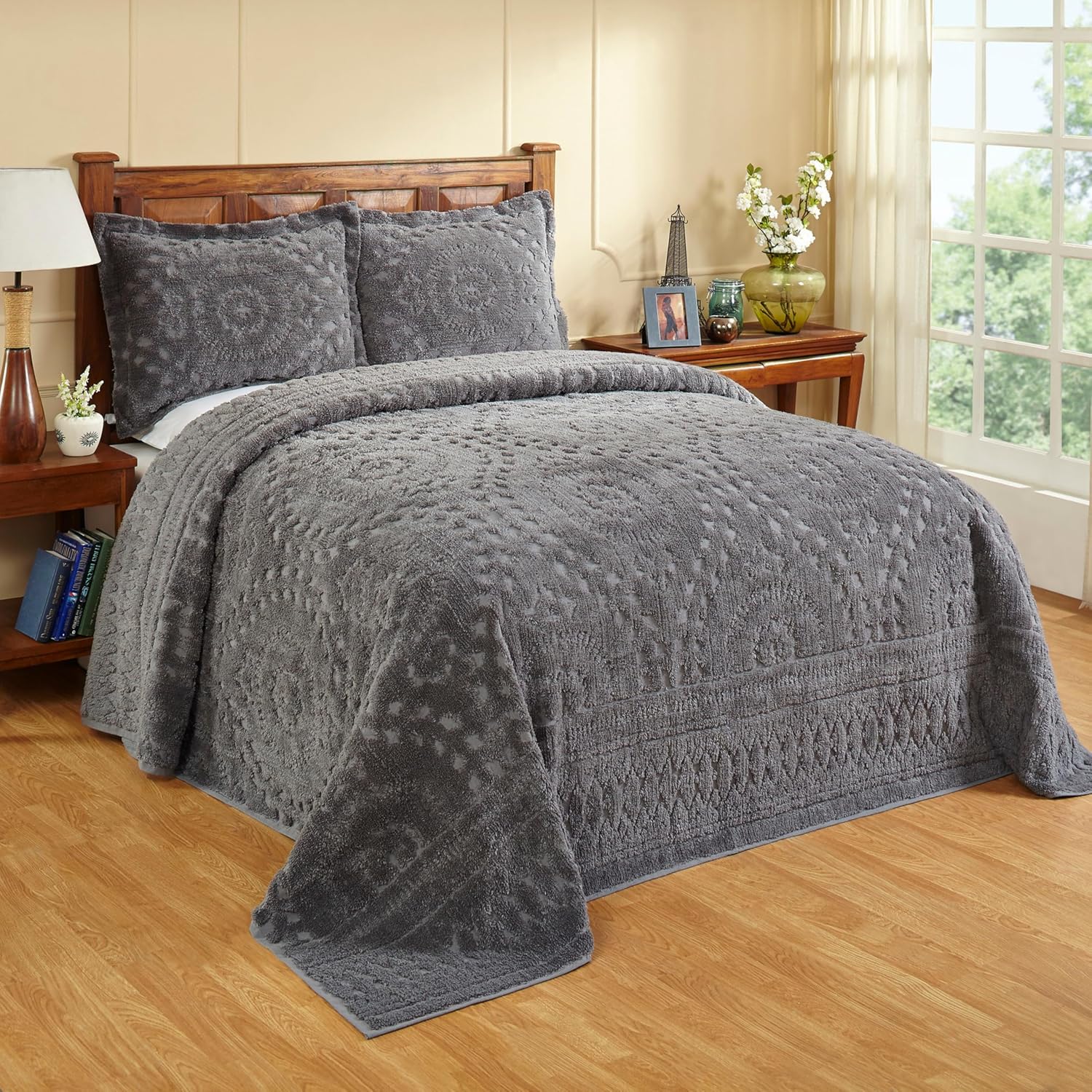 Better Trends Chenille Bedspread Queen Size 100 Cotton