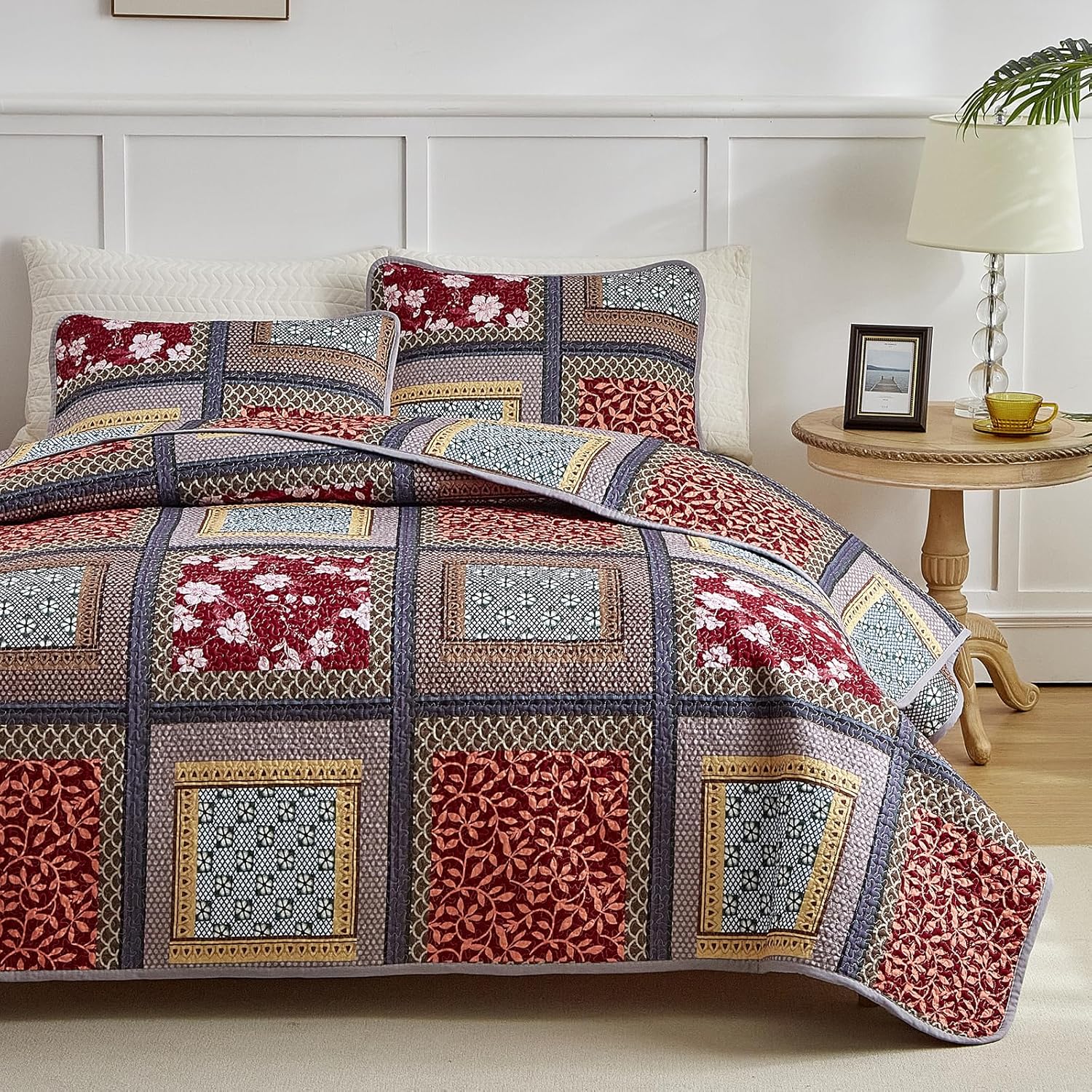 Flysheep 2 Piece Patchwork Quilt Set Twin Size