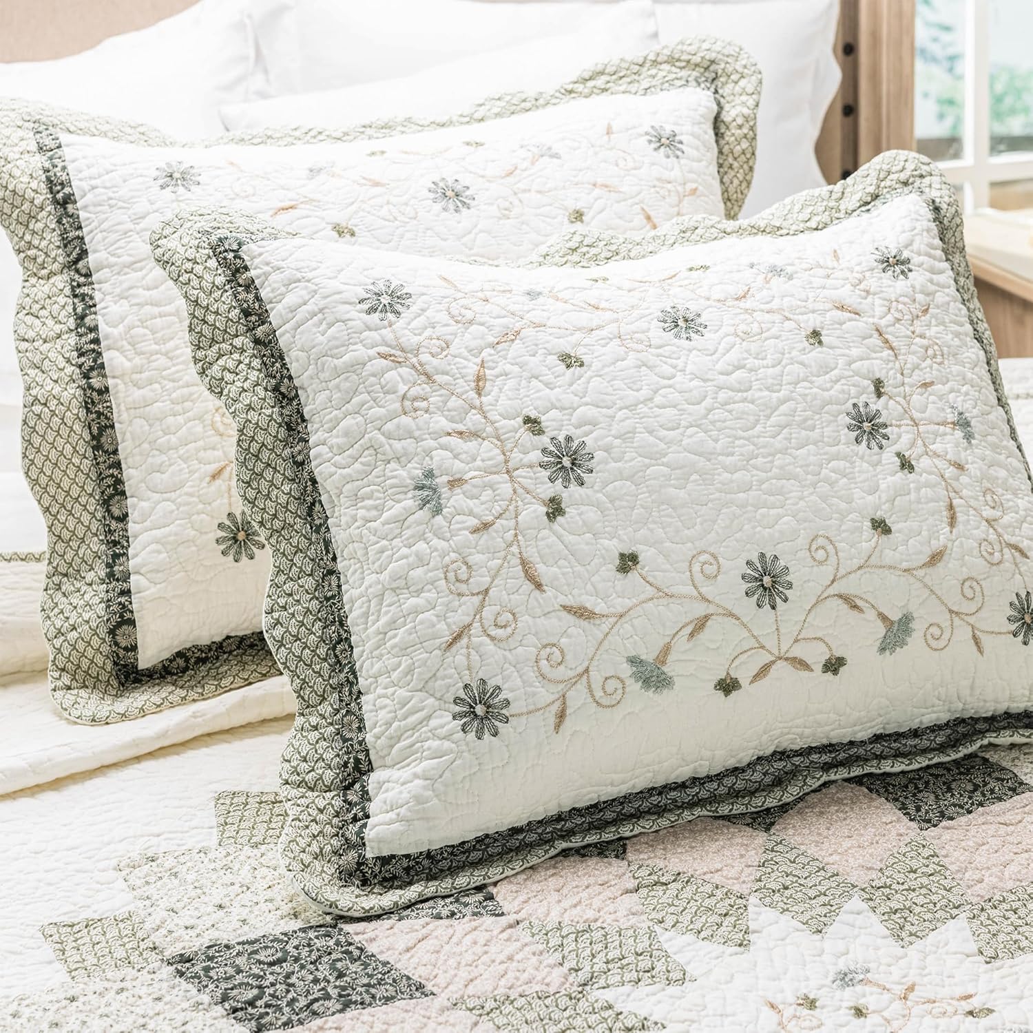 ELEGANT LIFE HOME All-Season Cotton Quilt Set 3-Piece