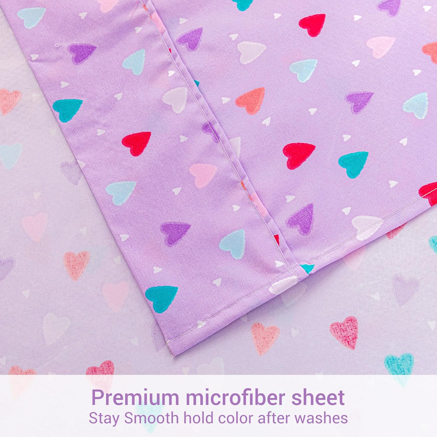 Viviland 3-Piece Girls Purple Twin Sheet Set