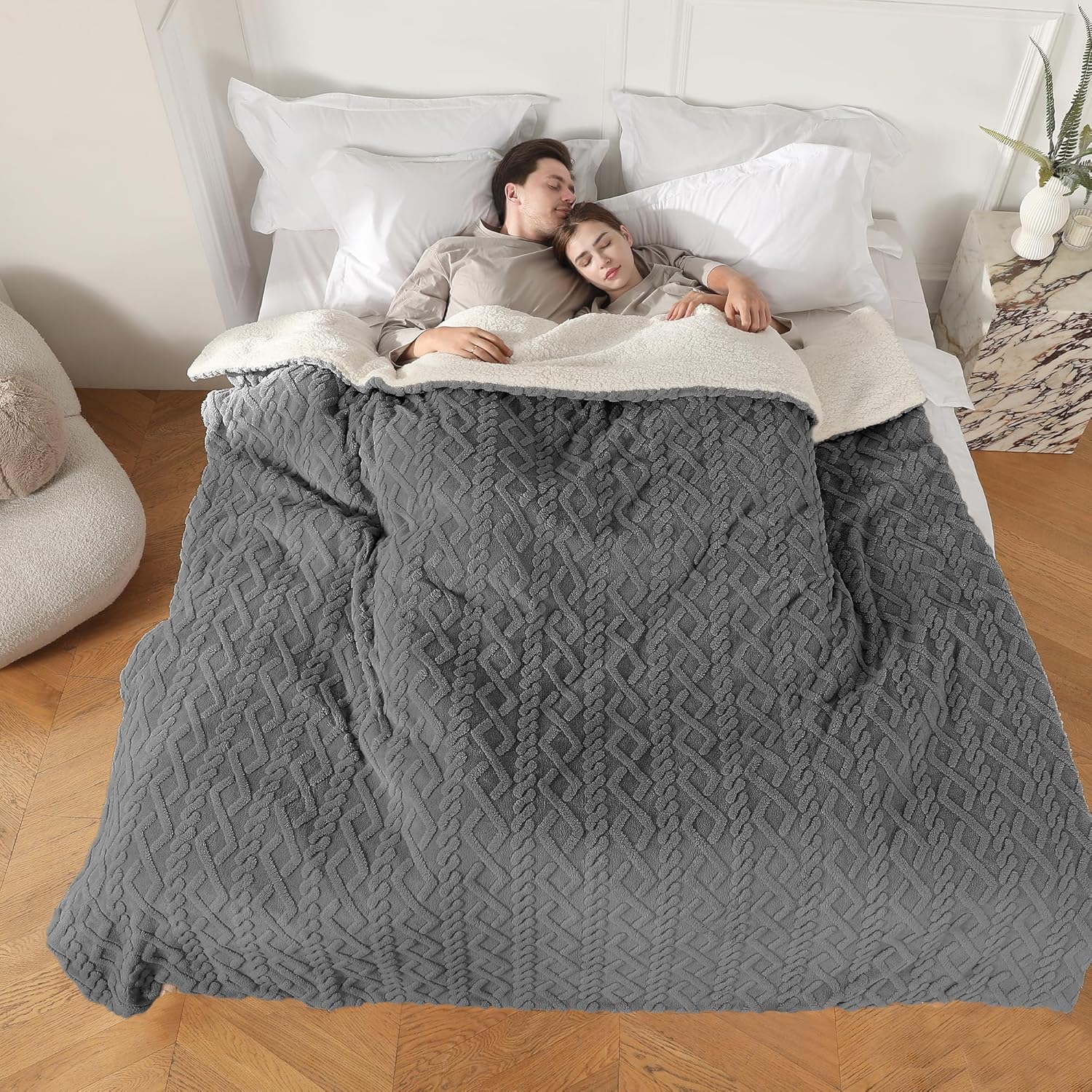 CHIOKY Electric Blanket Queen Size with 5 Levels 10H Auto Off