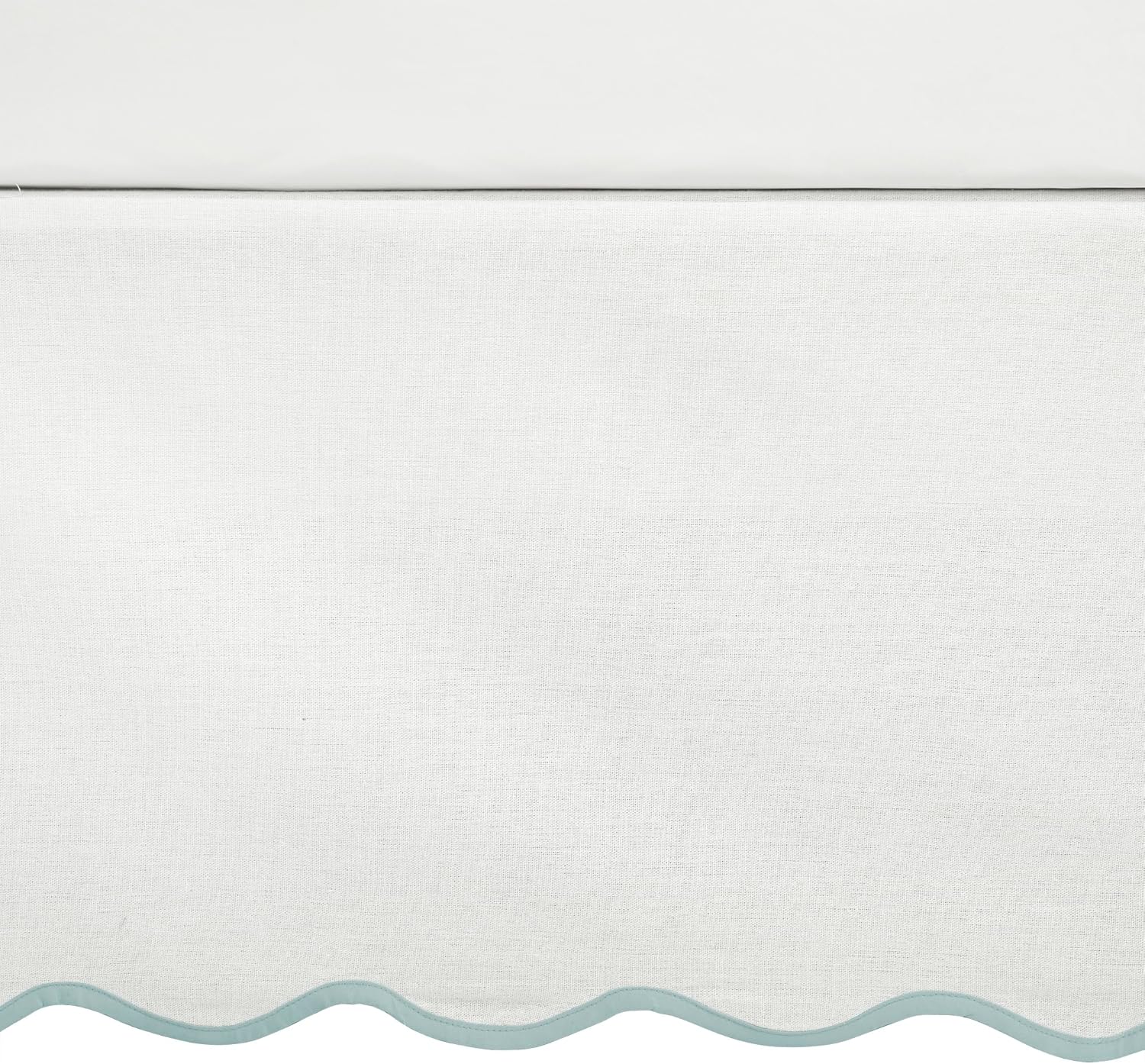 Coastal Chic Scallop Edge Linen Bed Skirt BlueWhite Queen