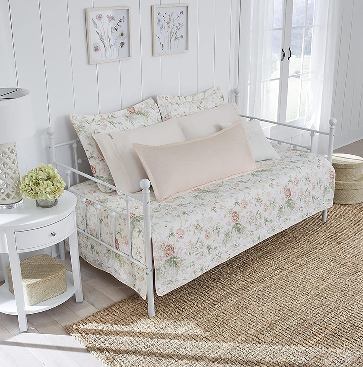 Laura Ashley Daybed Set - Breezy Floral Pink 100 Cotton Polyester