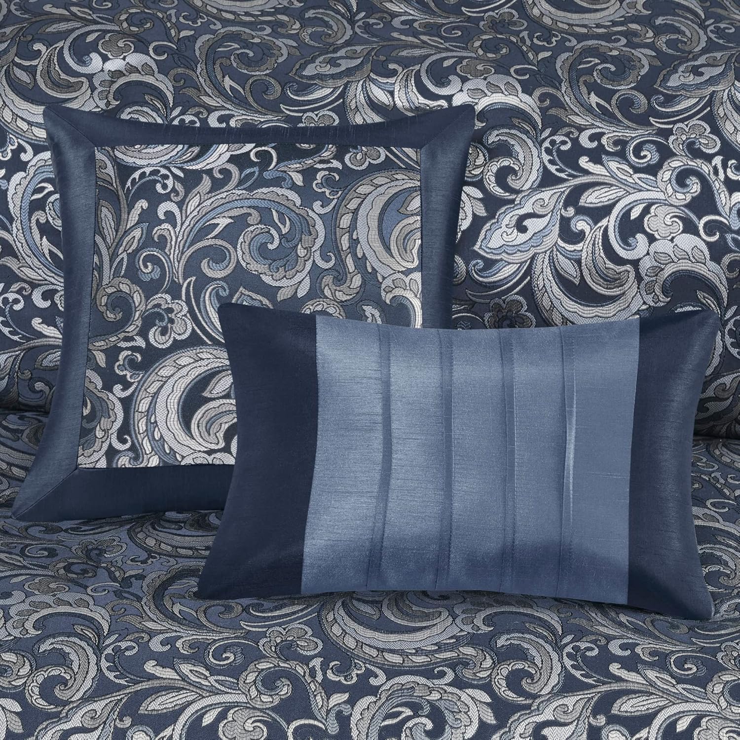 Madison Park Brystol 24 Piece Faux Silk Comforter Set King