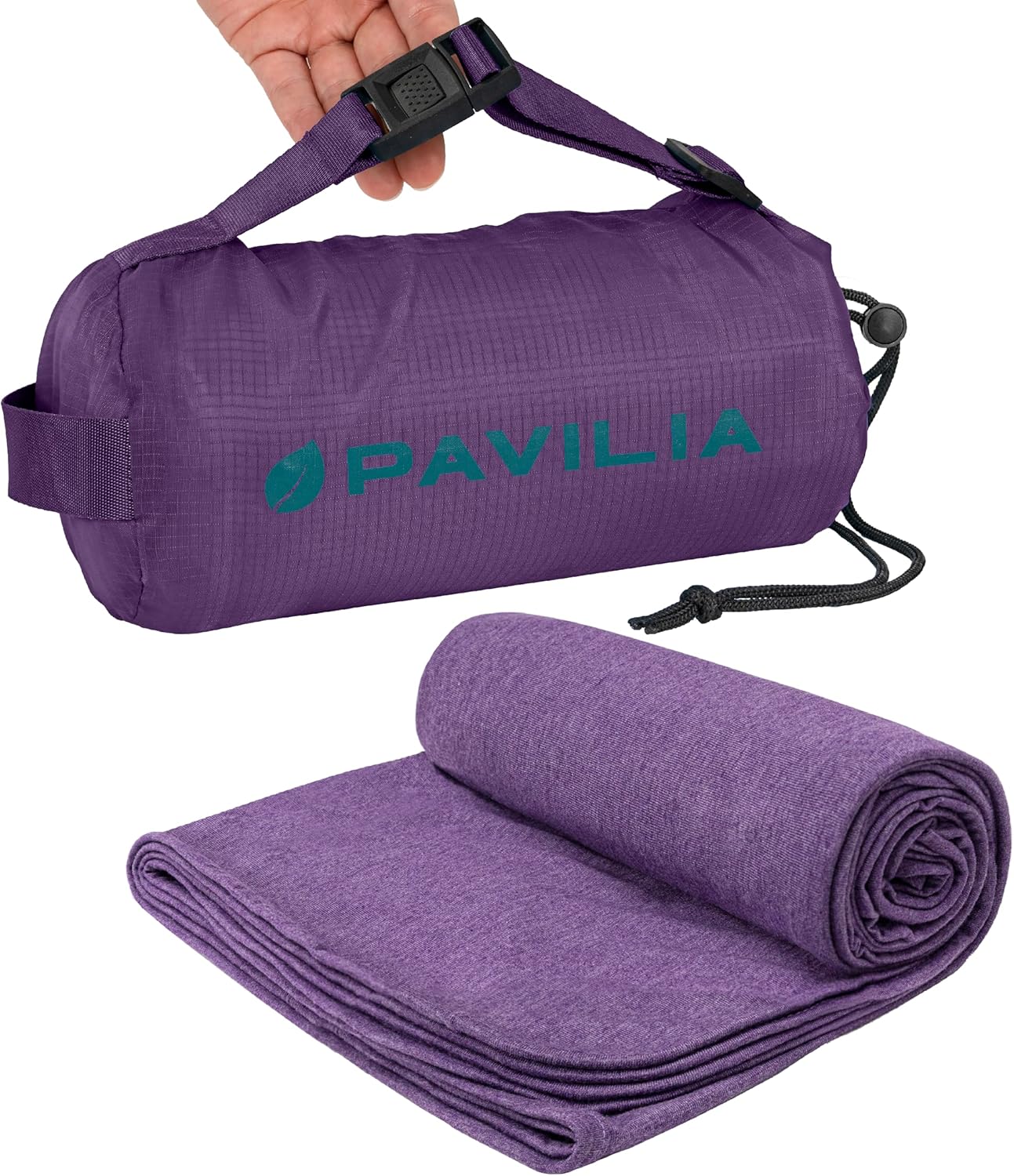 PAVILIA Travel Blanket with Bag - 65x40 Purple