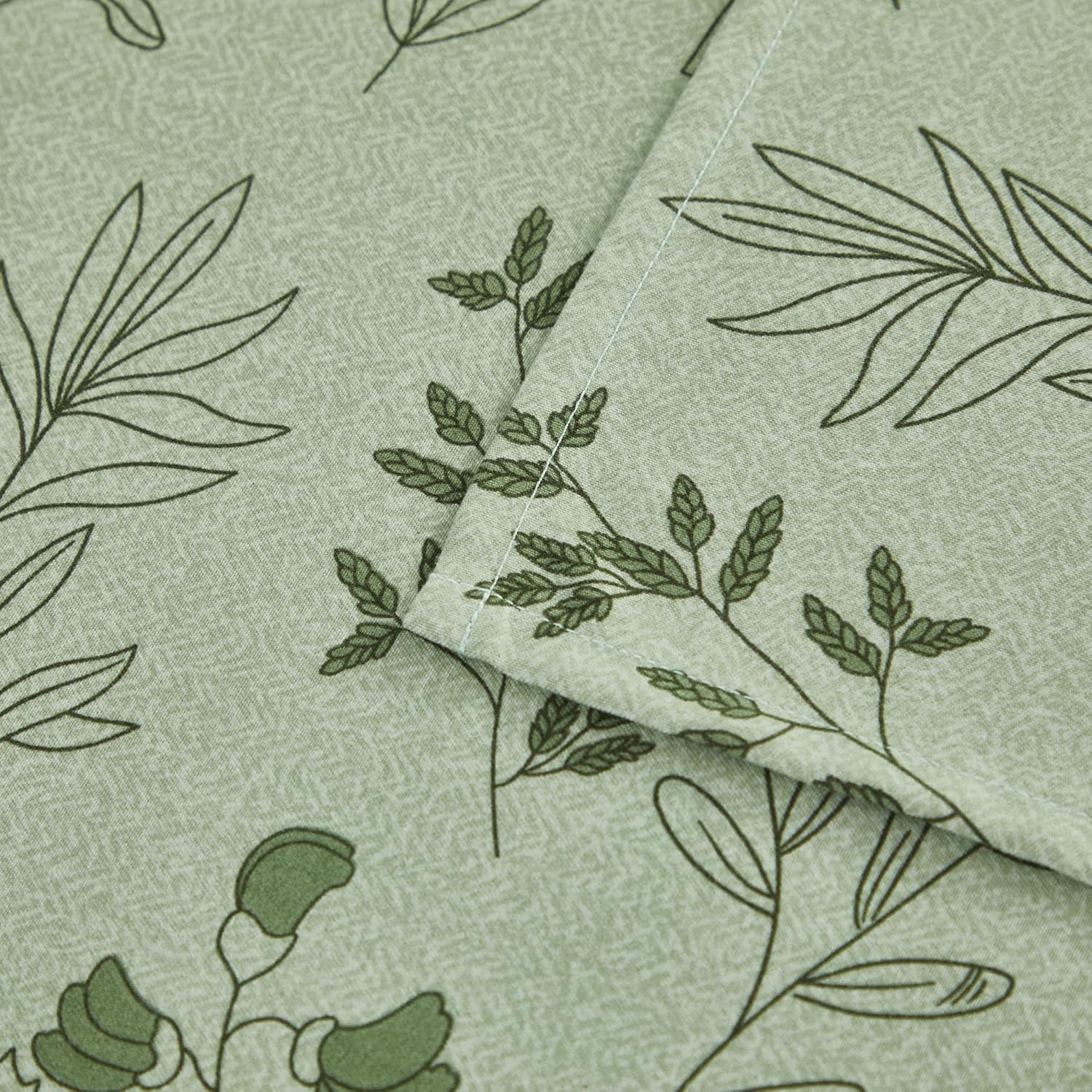 Usfivefam Green Floral Cal King Sheet Set 4PCS