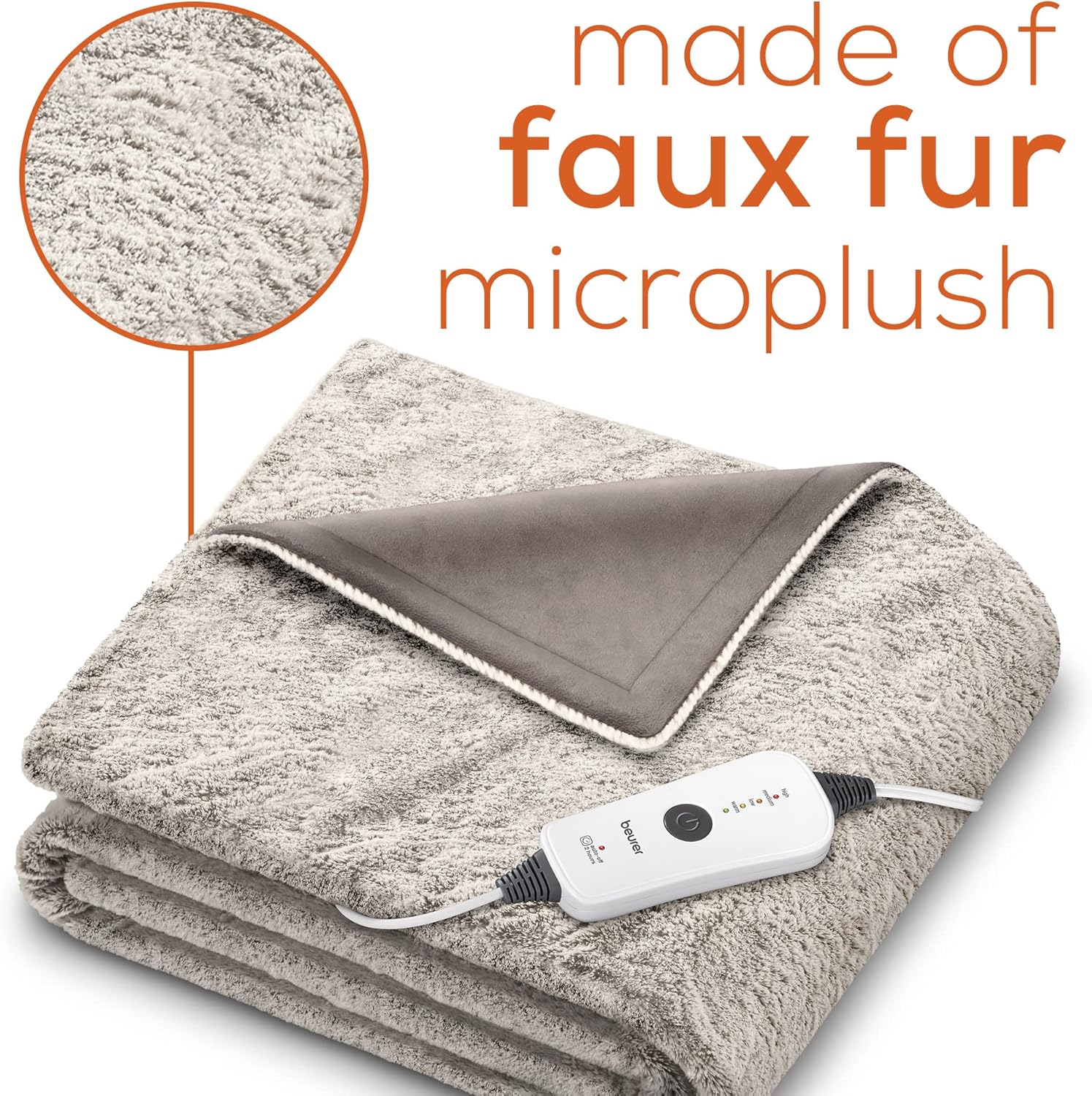 Beurer HD71N Heated Throw Blanket with 4 Temperature Settings