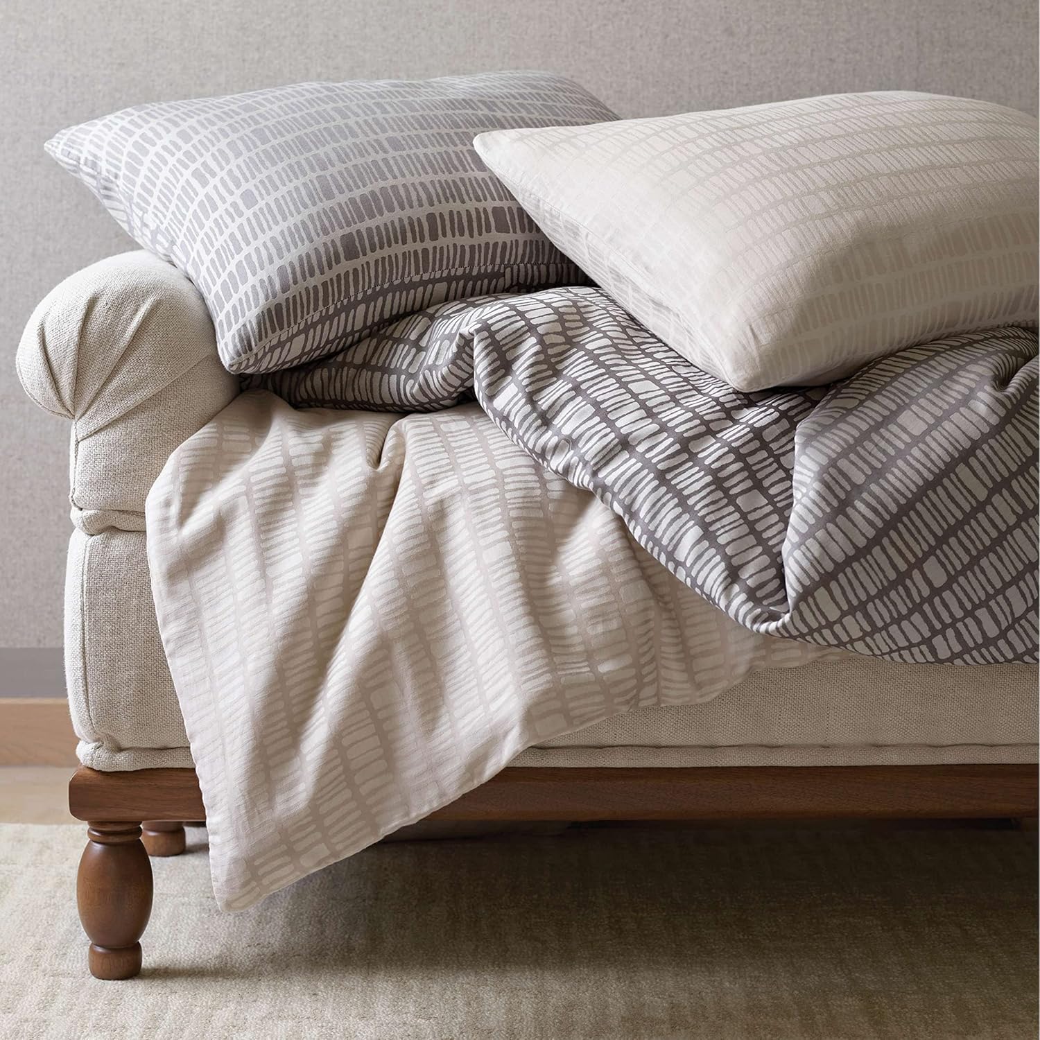 Pine Cone Hill Talus Granite Duvet Sham Euro Size Grey Graphic