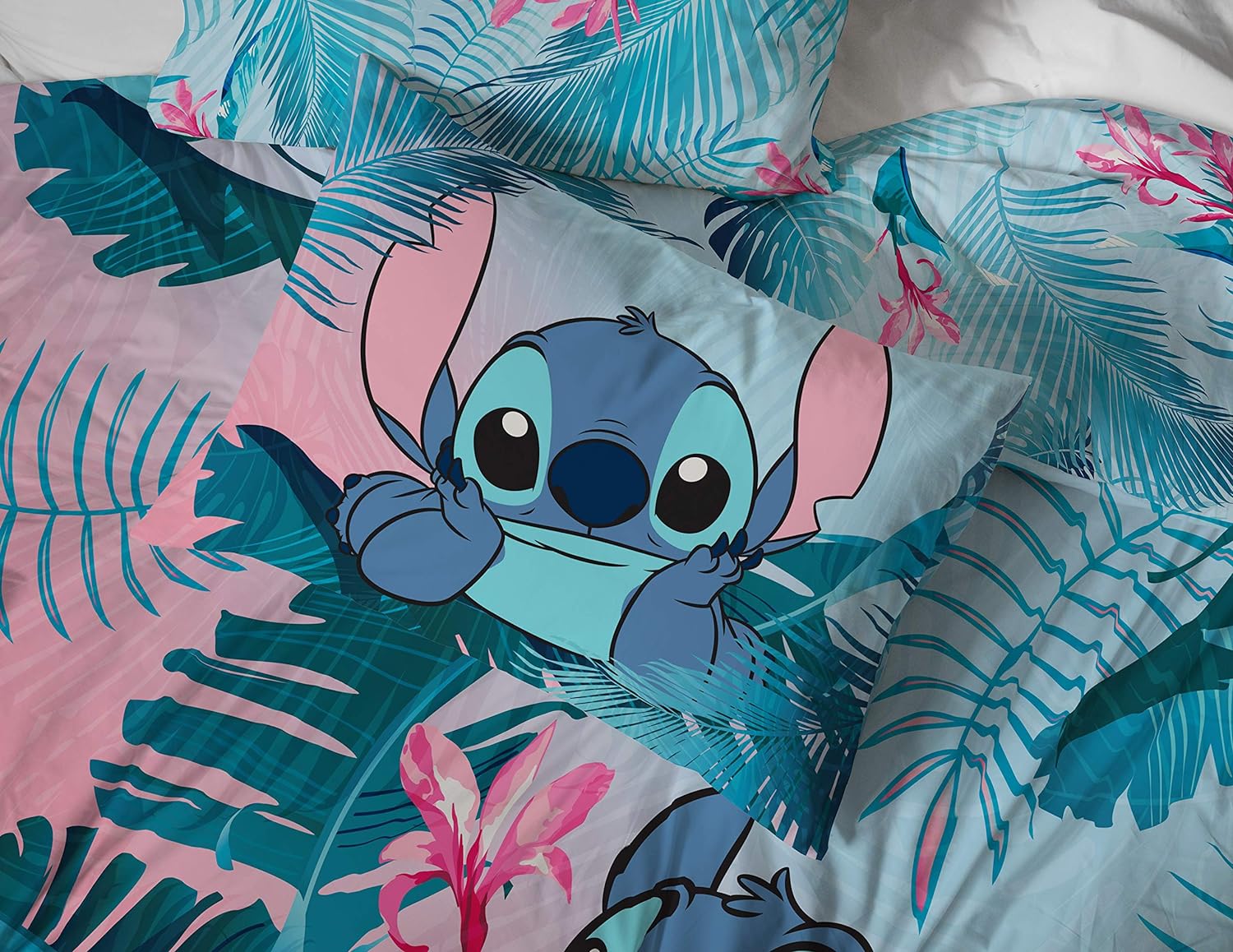 Jay Franco Disney Lilo Stitch Floral Fun Sheet Set - 4 Piece