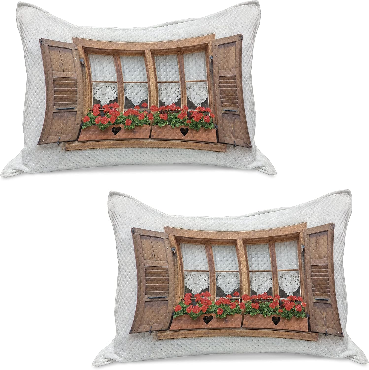 Ambesonne Country Quilted Pillowcover Set of 2
