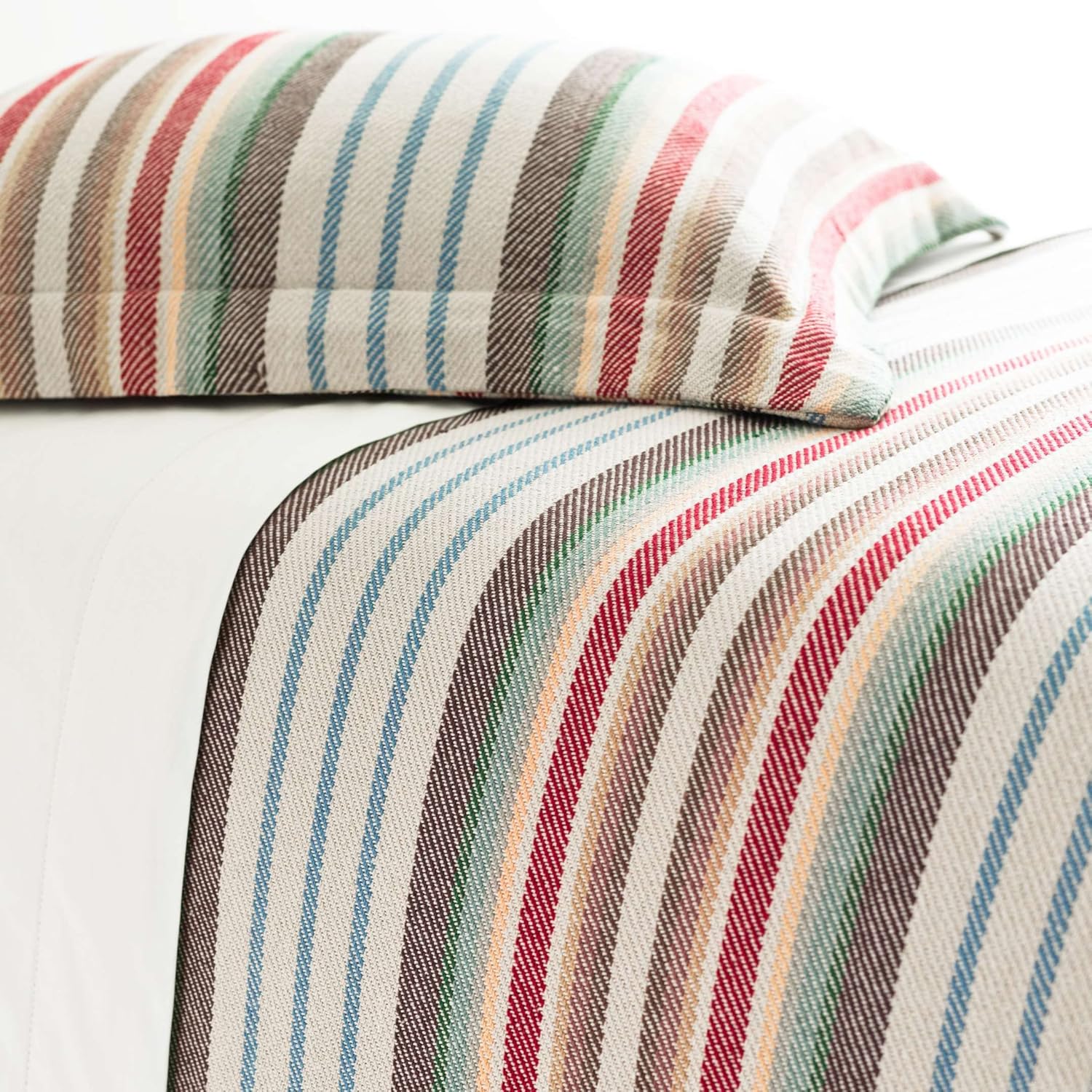 Pine Cone Hill Ranch Blanket Sham Euro Size Multi Stripe Design