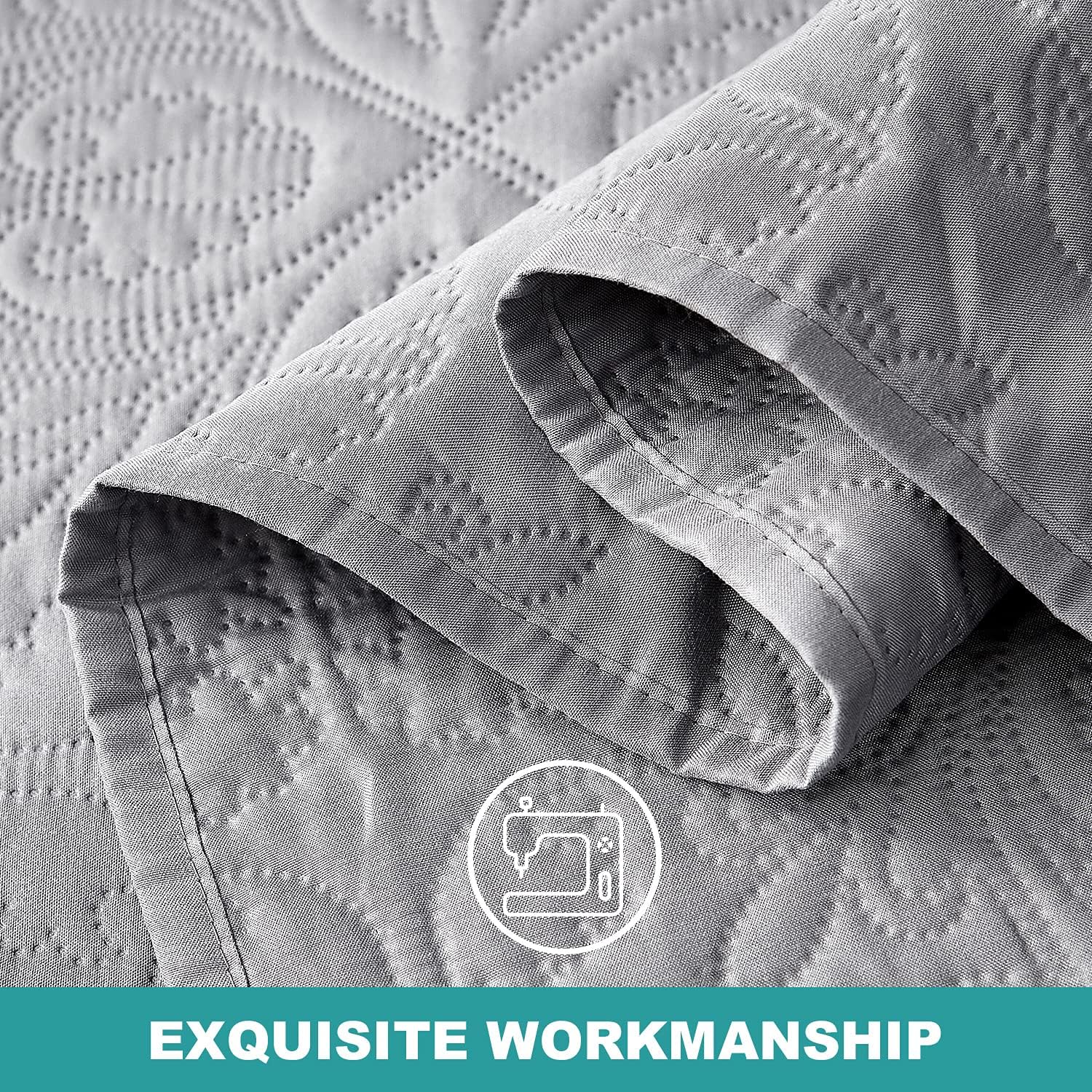 Hansleep Grey Baroque Quilt Set - Queen Size