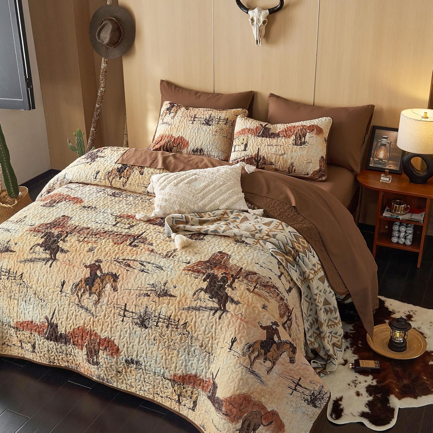 Wake In Cloud Western Quilt Set - King 3-Piece