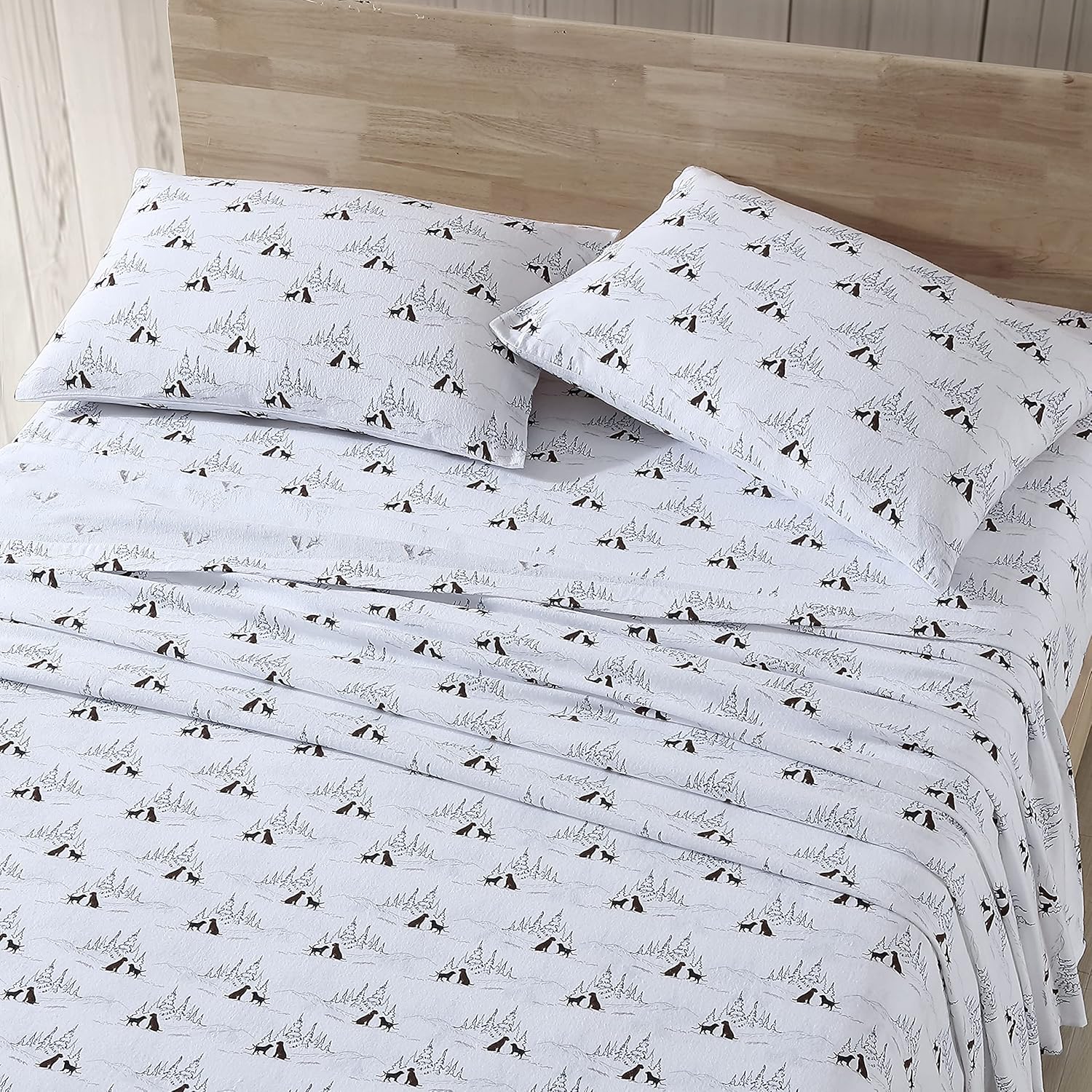 Eddie Bauer Queen Sheet Set - Breathable Cotton Flannel with Deep Pockets