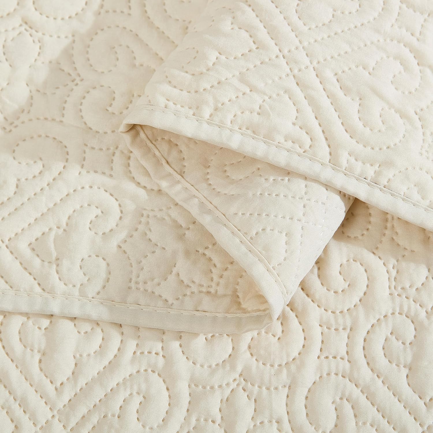 HLCME Lorenzo - 3 Piece Quilt Set Full Queen Size Beige
