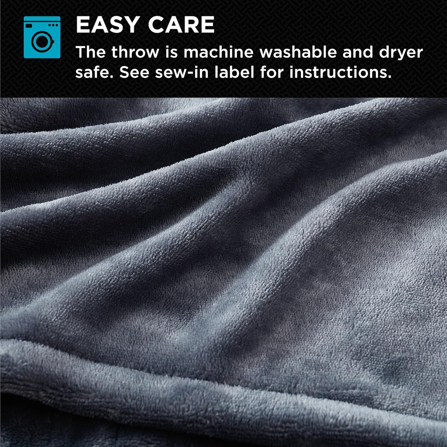 Brookstone Heated Plush Blanket - 10 Heat Settings Timer Auto Shut Off Gray