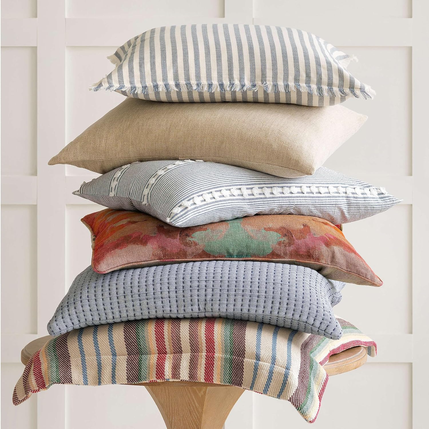 Pine Cone Hill Ranch Blanket Sham Euro Size Multi Stripe Design